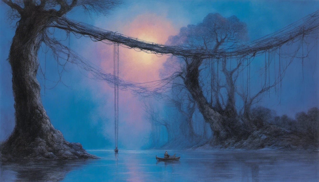 Rope Bridge Over the River
