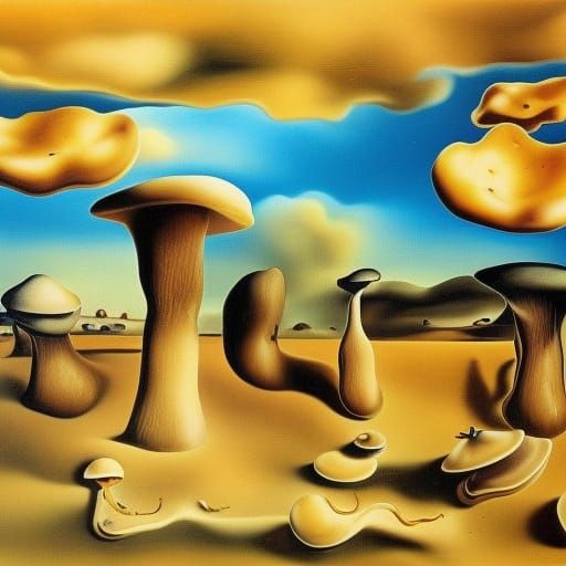Time goes by as mushrooms floating in the sky