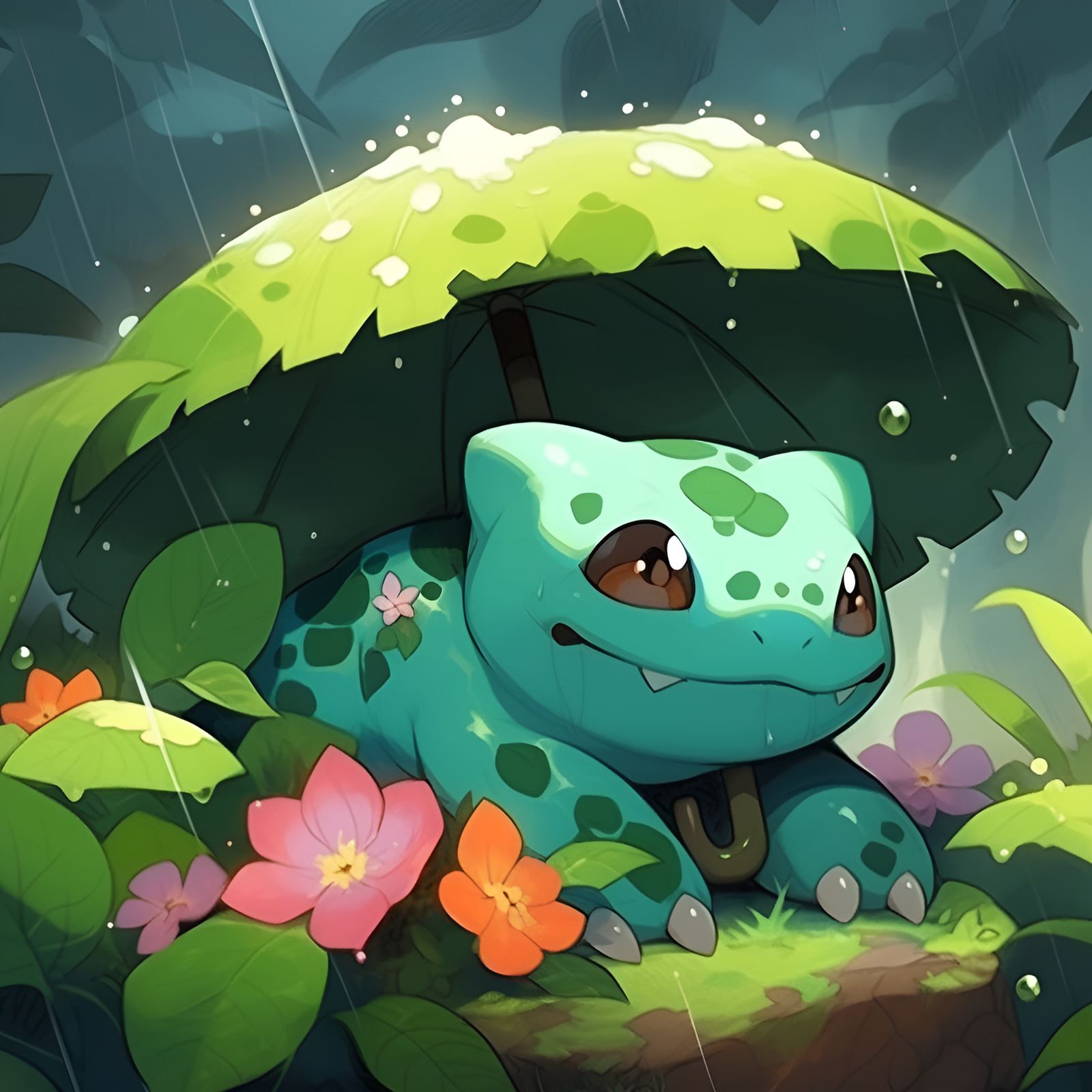 A Happy Grass Type on a Rainy Day