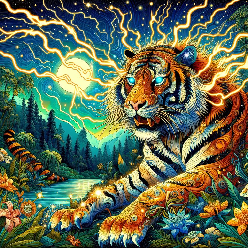 Electric tiger - AI Generated Artwork - NightCafe Creator