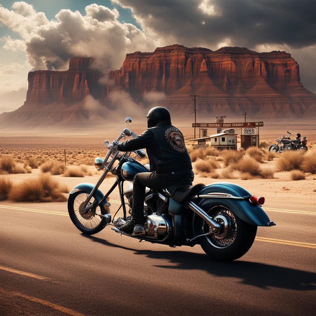 Chopper rider on route 66
