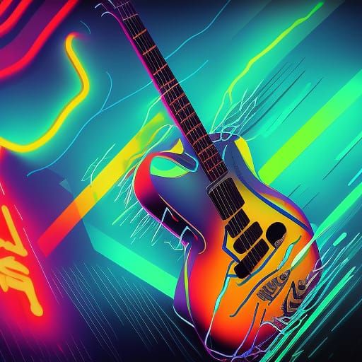 neon guitar