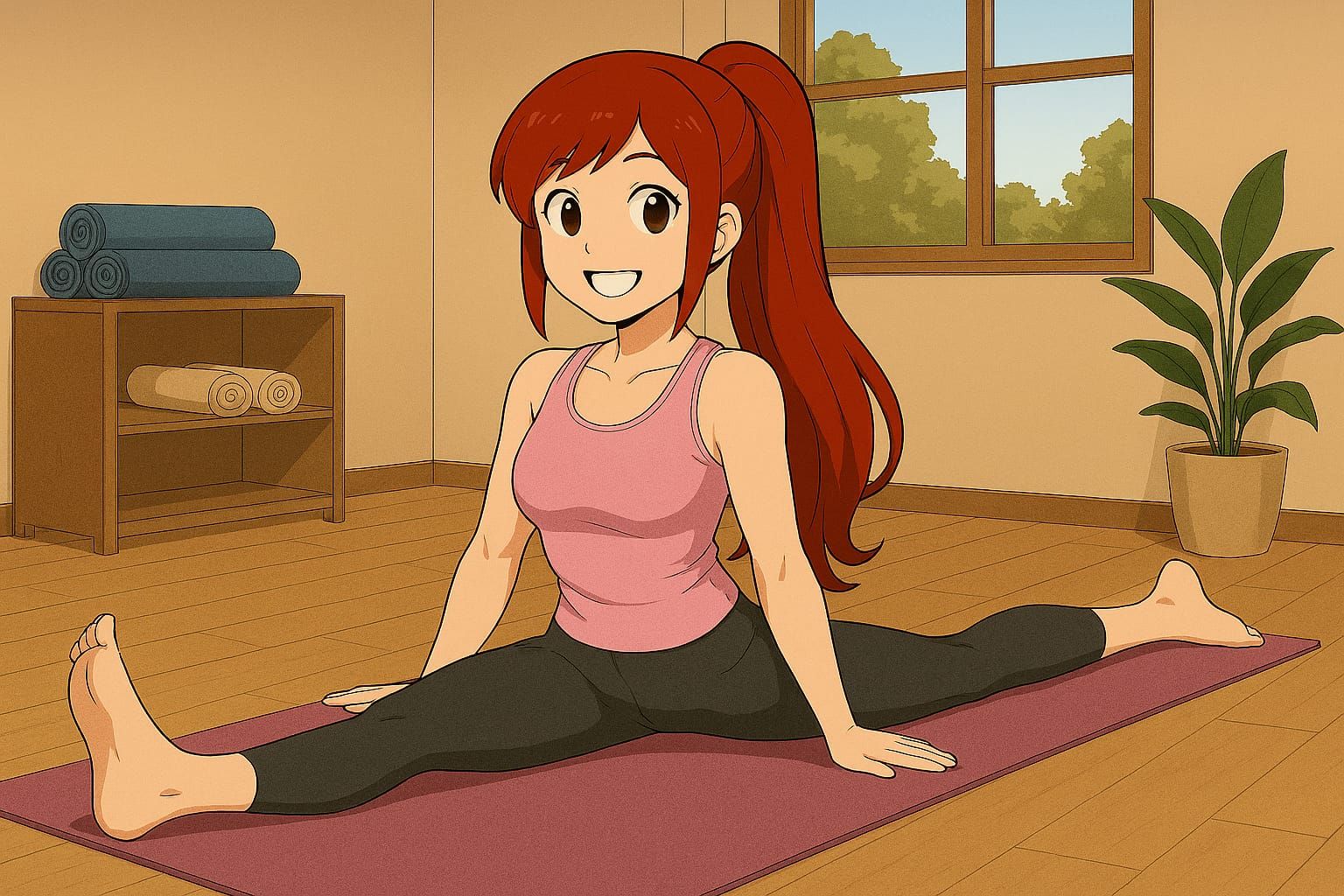 Celestia Veyne "Doing Pilates"