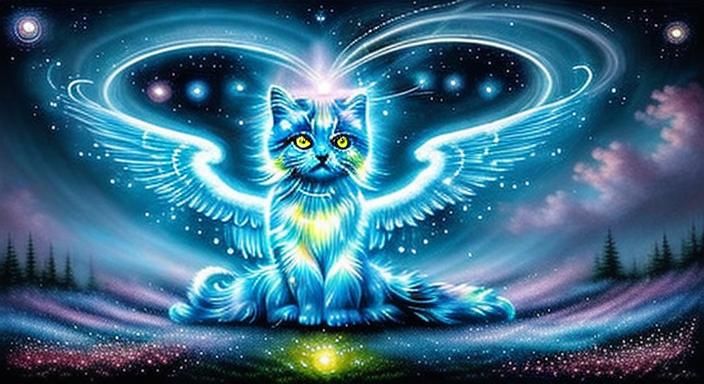 <lora:TLF:1.0> Celestial Angel Cat