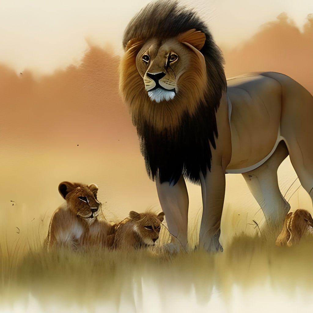 A lion’s family