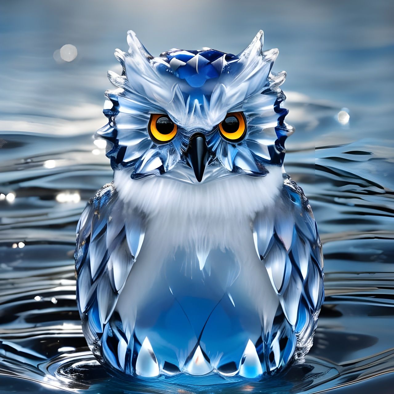 Ice Owl with Heart  by @Sara