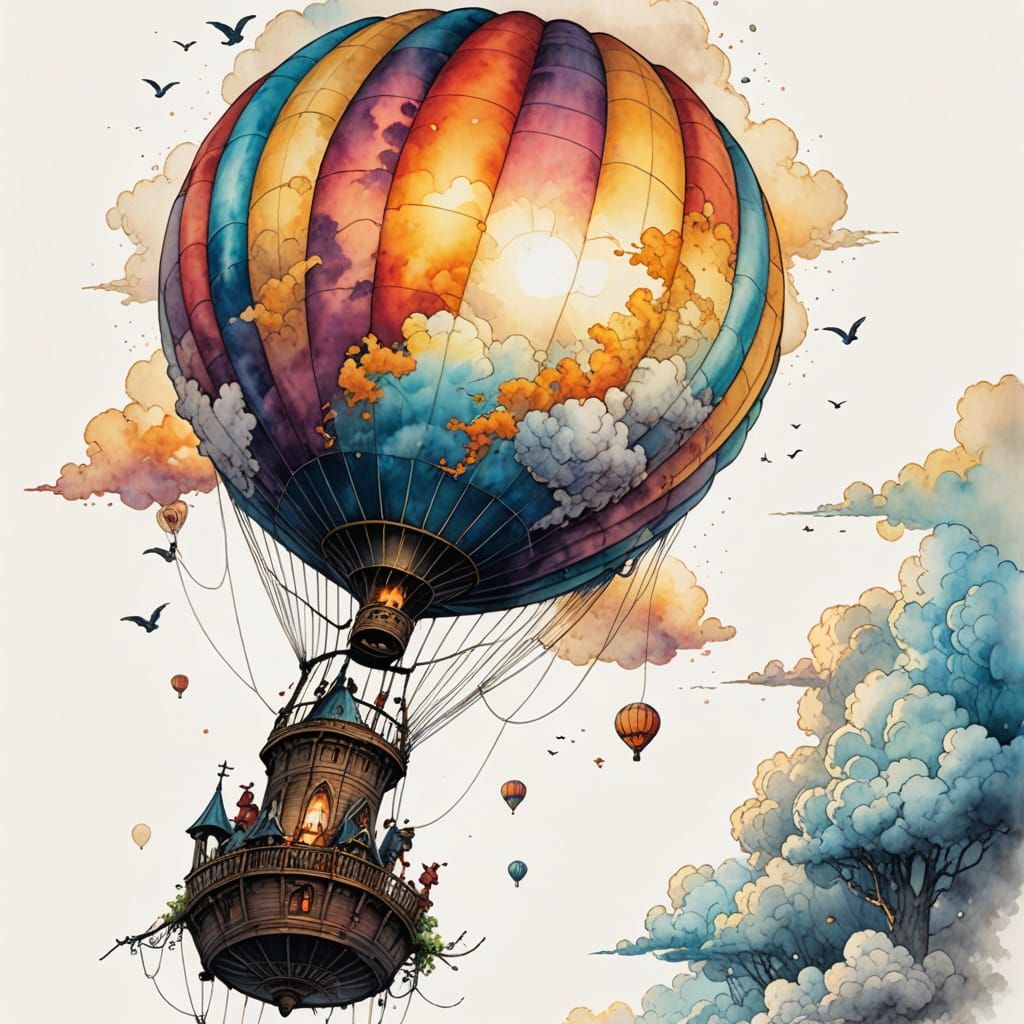Hot Air Balloon - Steampunk Style  by @atpollard