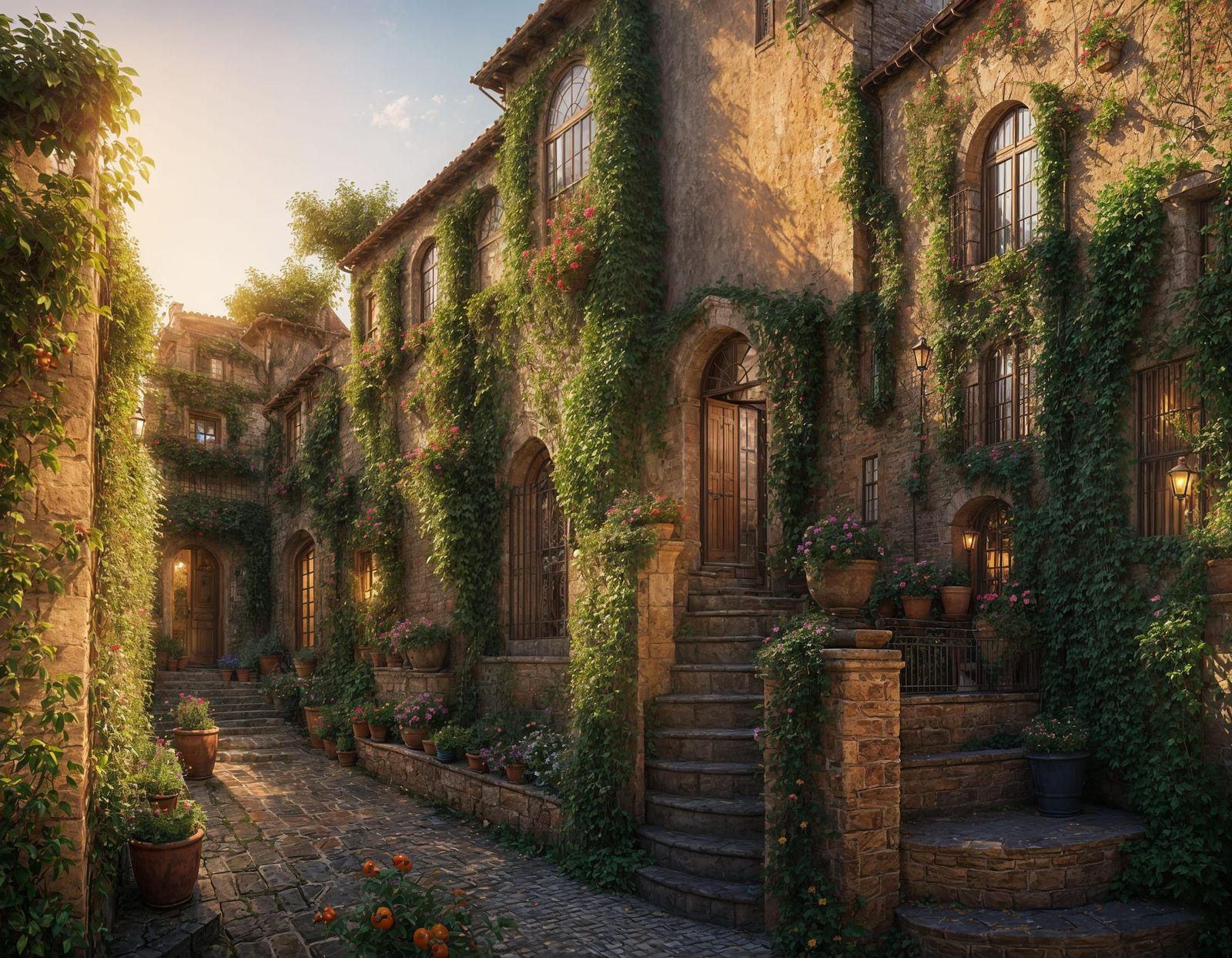Warm Tuscany Home in Vibrant Fantasy Landscapes