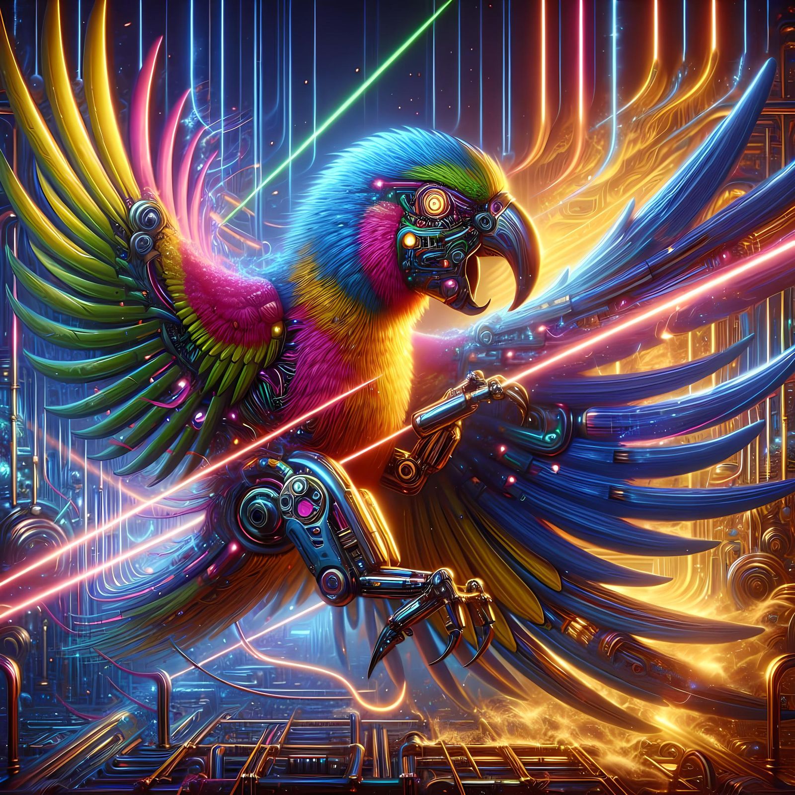 Futuristic Cyborg Parrot Fantasy ⚡🤖 🦜 v2