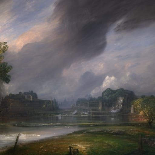 My tribute to John Constable detailed matte painting, deep c...