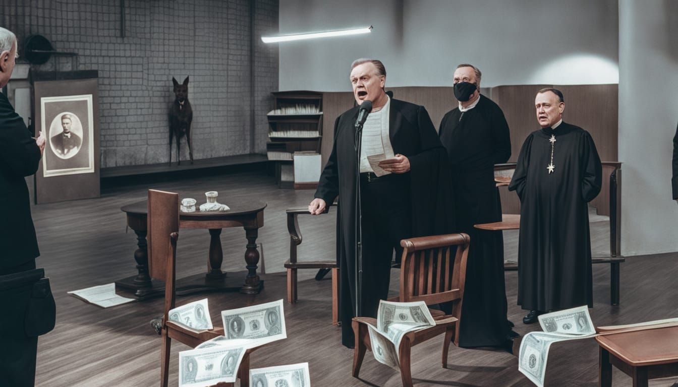 president speaks to Satan and shows him a lot of money