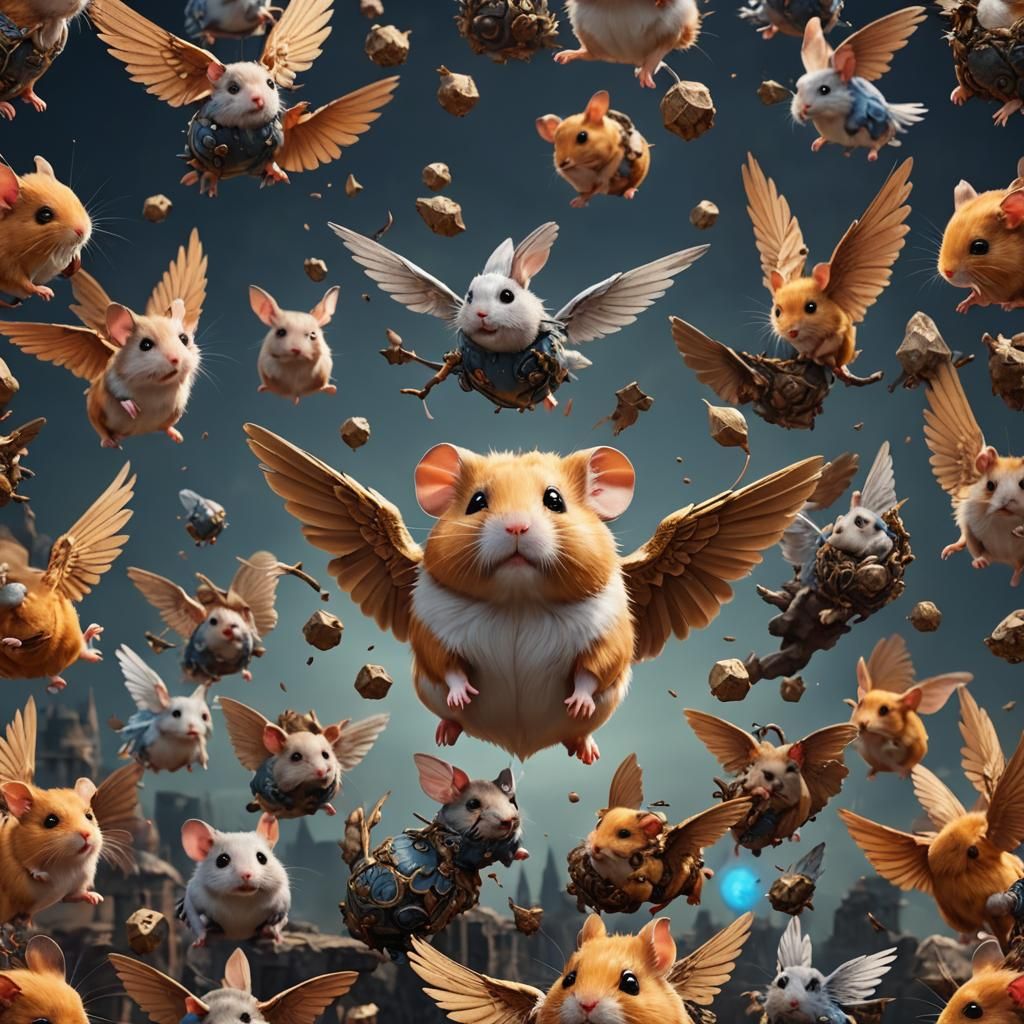 hamster with wings - AI Generated Artwork - NightCafe Creator