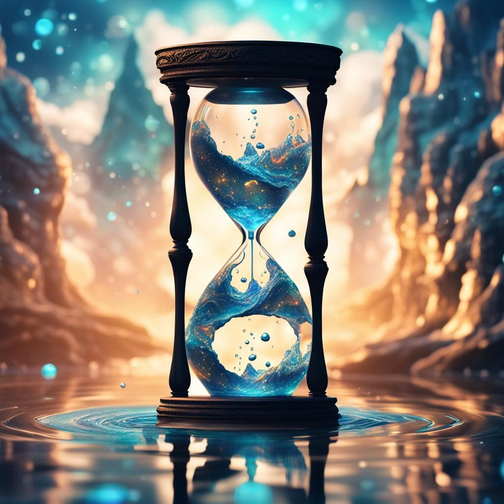 Hourglass with Water Flow   by @Mici Gold