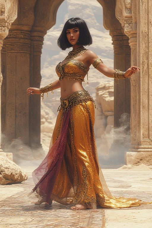 Mileena from Mortal Kombat with hair in a bob cut and perfec...