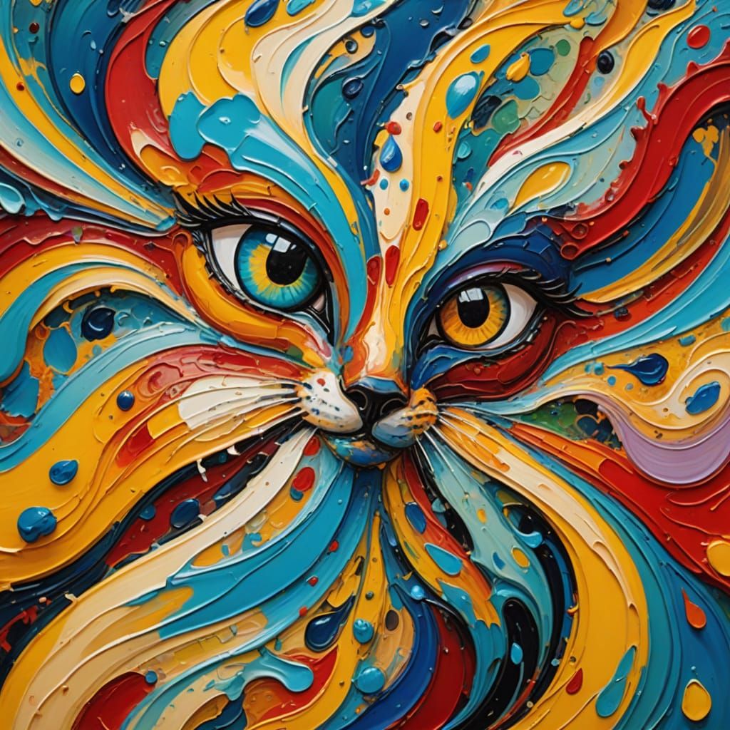 Abstract Kitty  by @DiscoKittie