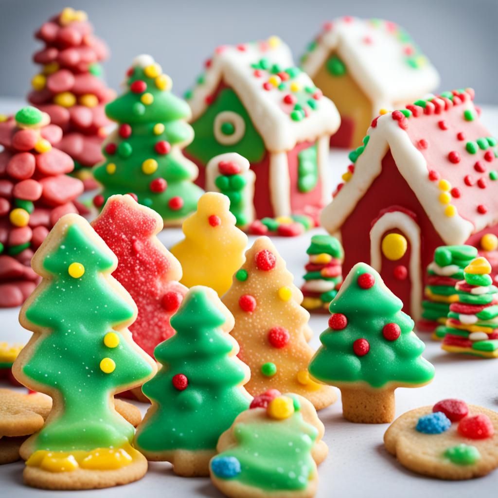 A Land of Sugar Cookie Christmas Trees AI Generated Artwork
