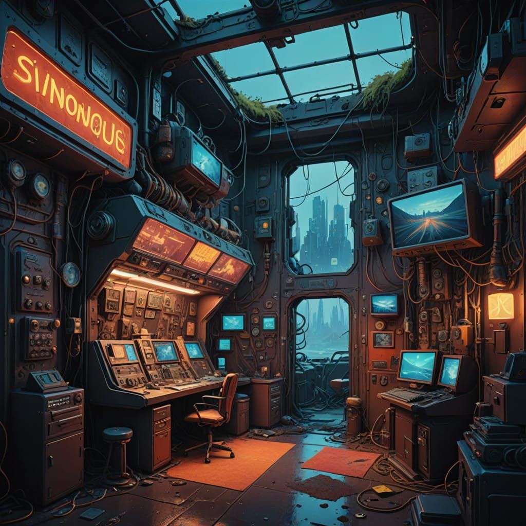 Futuristic Mysticism Meets Cyberpunk Grandeur in Vibrant, De...