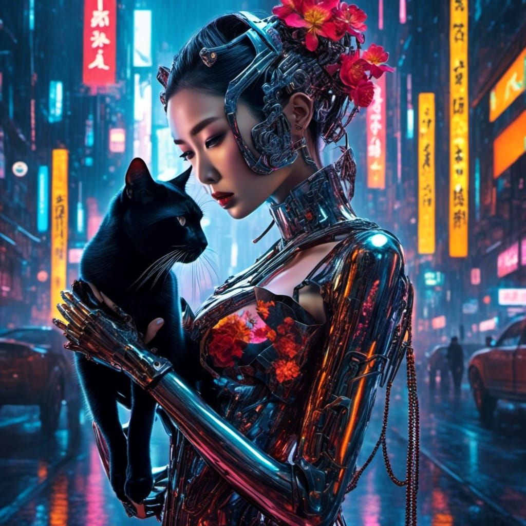 <lora:Asian android:1.0>  "A beautiful Asian Android , holdi...