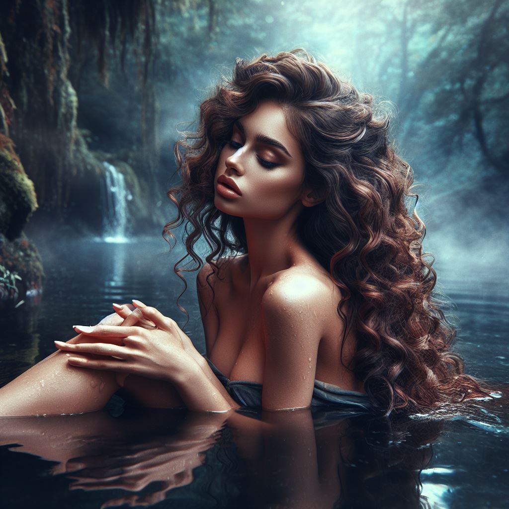 Female in Forest lake