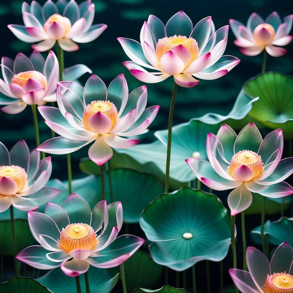 translucent lotus flowers polycarbonate petals  by @sco7tt