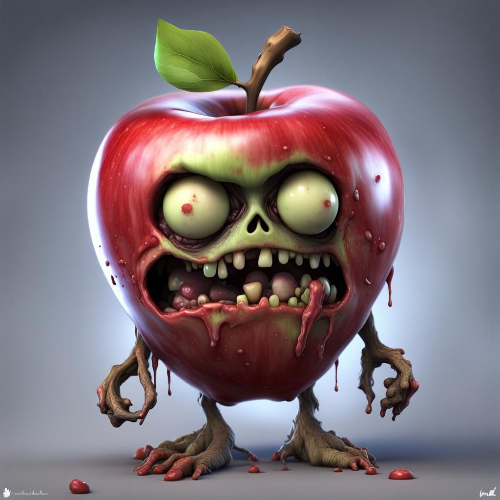 Nightmare of the Living Apple  by @Mnemomeon