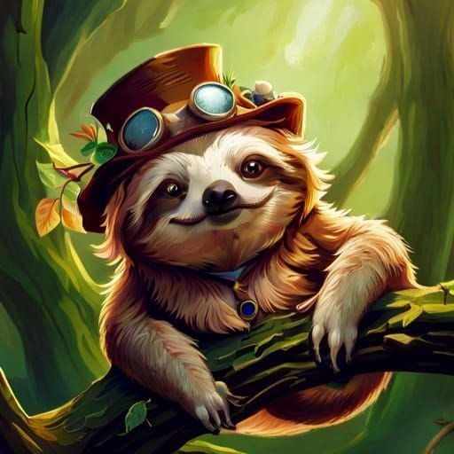 steampunk sloth  by @Chirminth