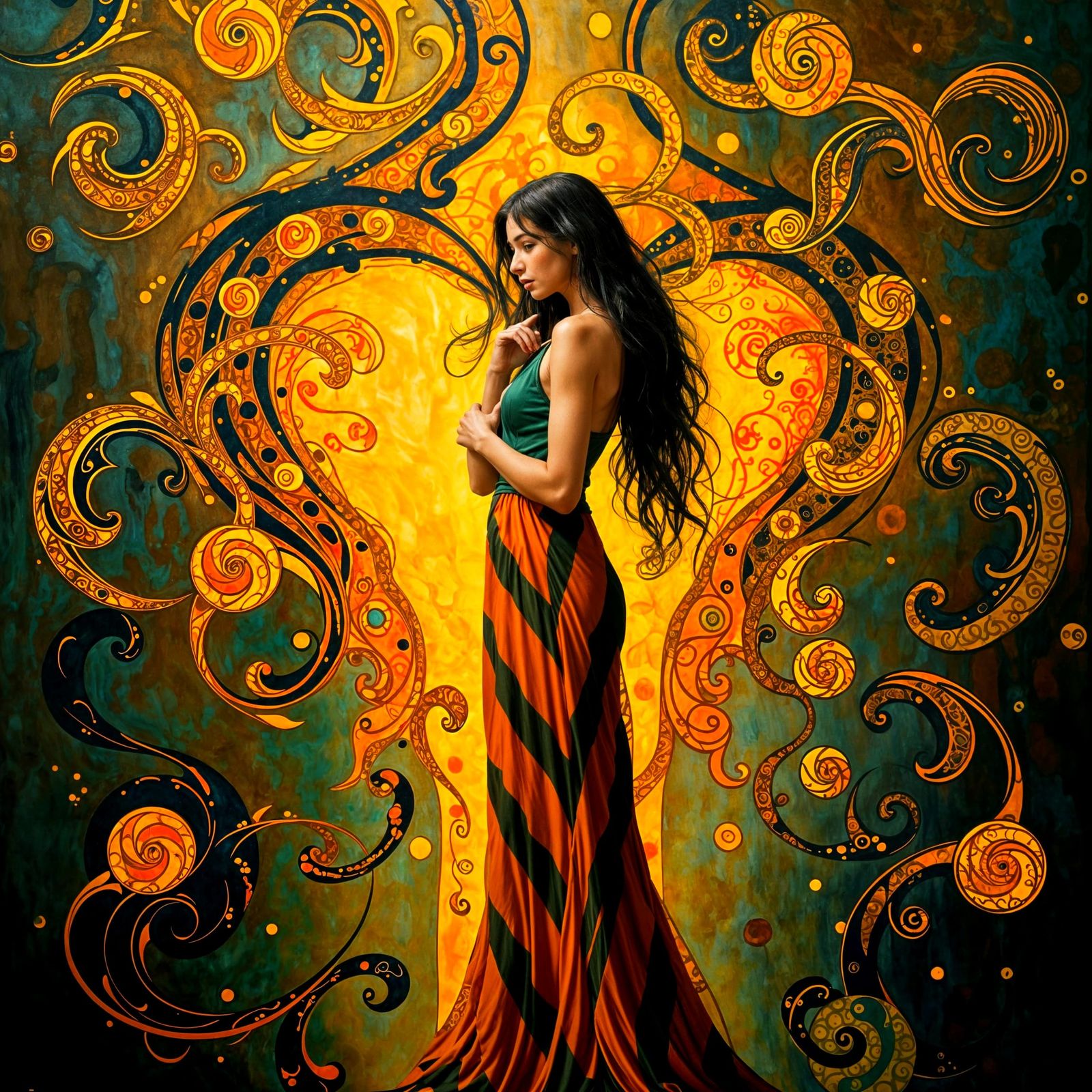 Colorful Ink Drawing: What Do I Do To Make You Love Me?