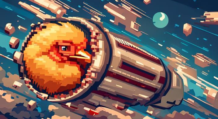 Chicken in spaceship pixel art - AI Generated Artwork - NightCafe Creator