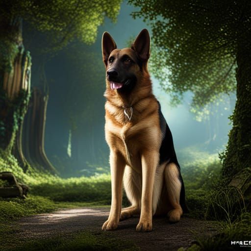 German Shepherd - Ai Generated Artwork - Nightcafe Creator