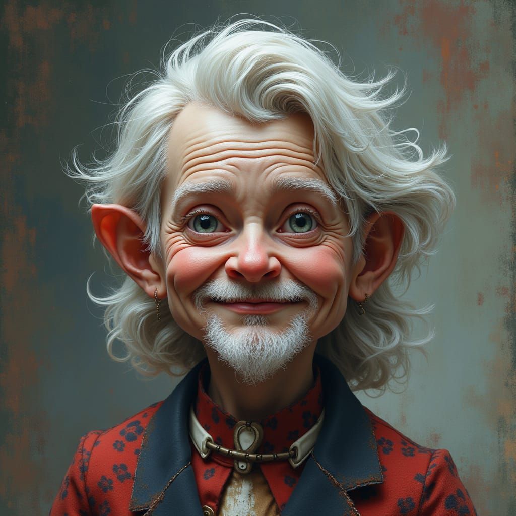 Whimsical Winter Scene in Mixed Media Style