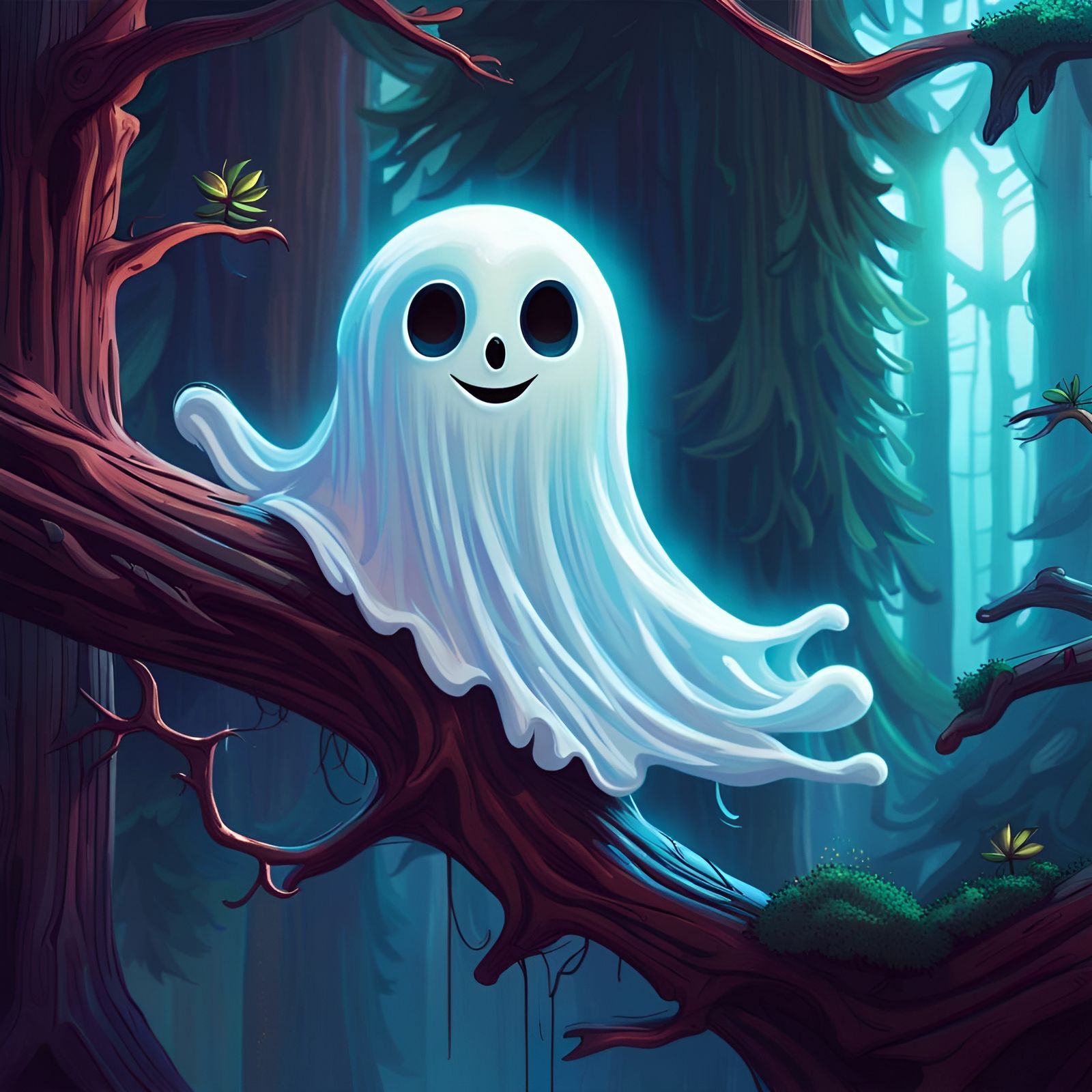 Playful Forest Ghost - Pretending to be an Owl - AI Generated Artwork ...