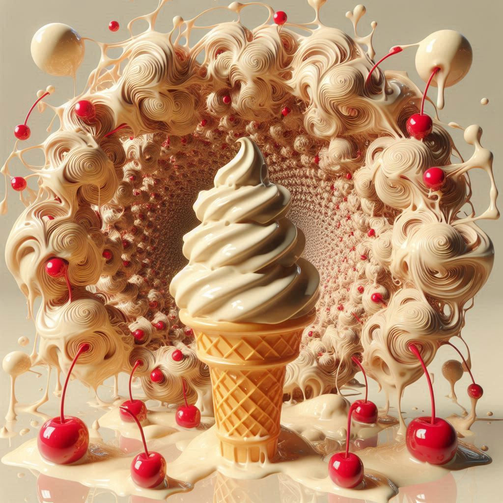 Cherry and Vanilla Fractal Ice Cream