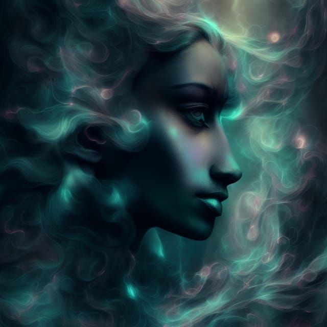 Beautiful brown skinned sorceress of fire, surrounded by fla...