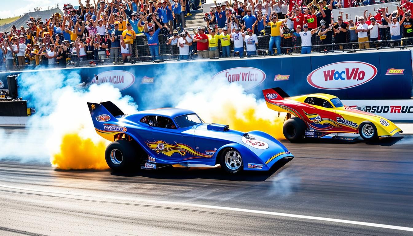 Dragsters racing down the drag strip AI Generated Artwork NightCafe