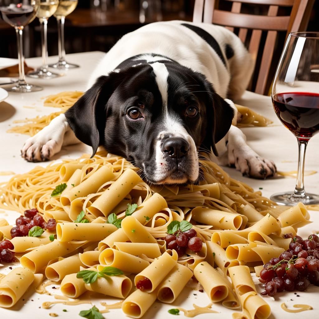 another dog is helping the first two... the poor people work...