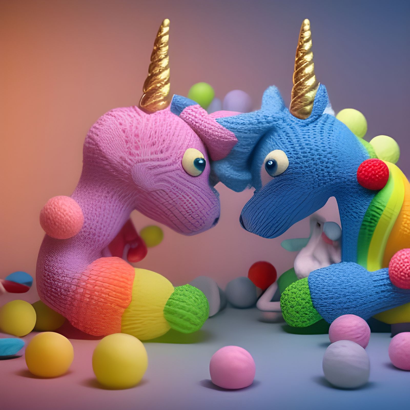 Cuties: yarn babies unicorns  by @HazelEyedBeauty