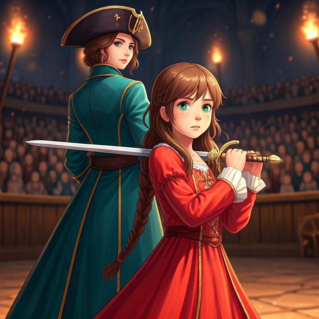 Young Warrior's Courage in the Arena