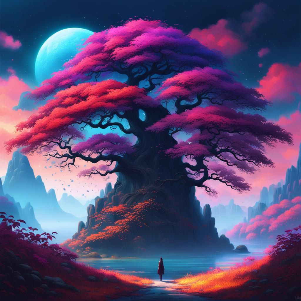 by Robert Vonnoh and Junji Itoin the style of Bess Hamiti, v...