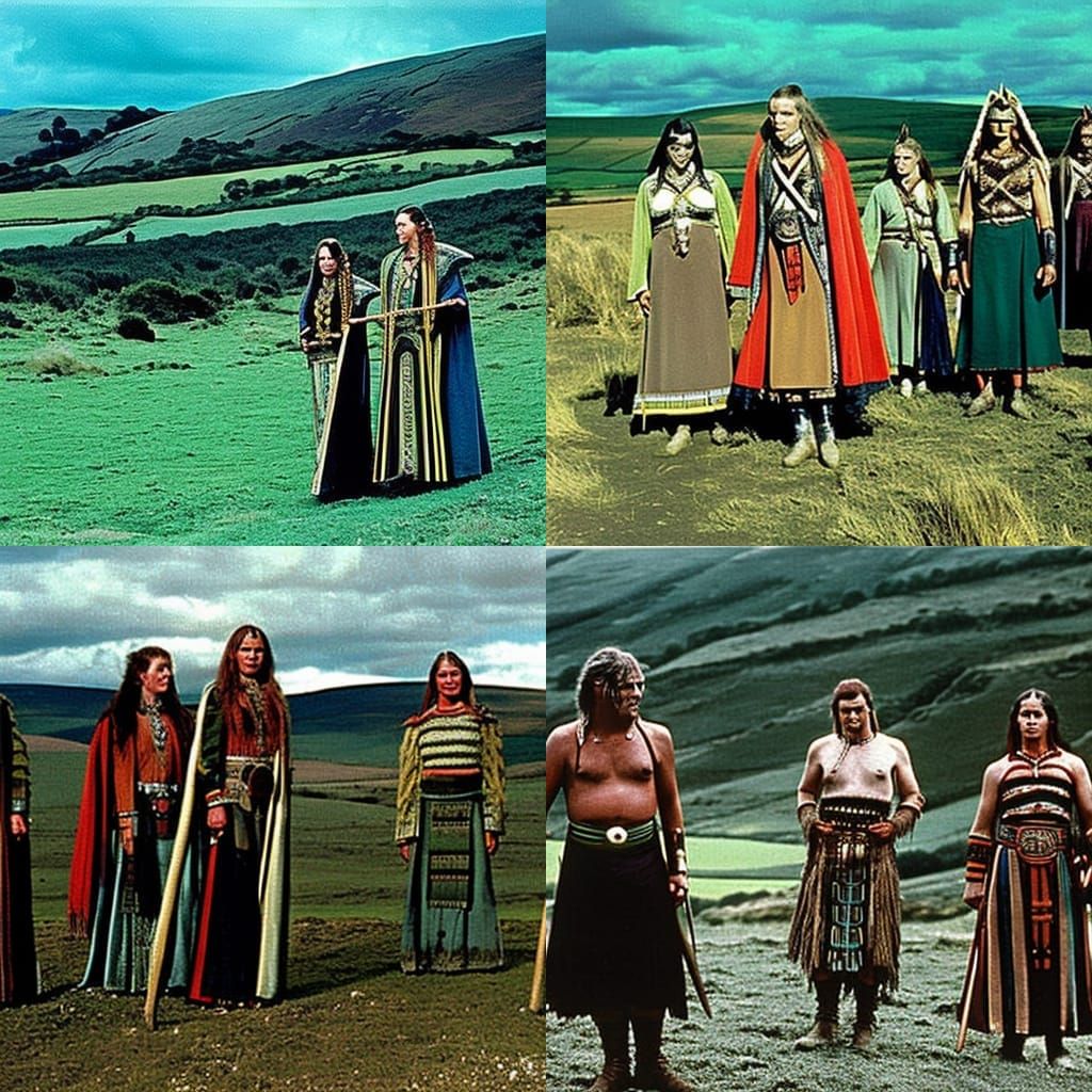 1980, full colour photograph of Celtic tribal culture, Kodak...