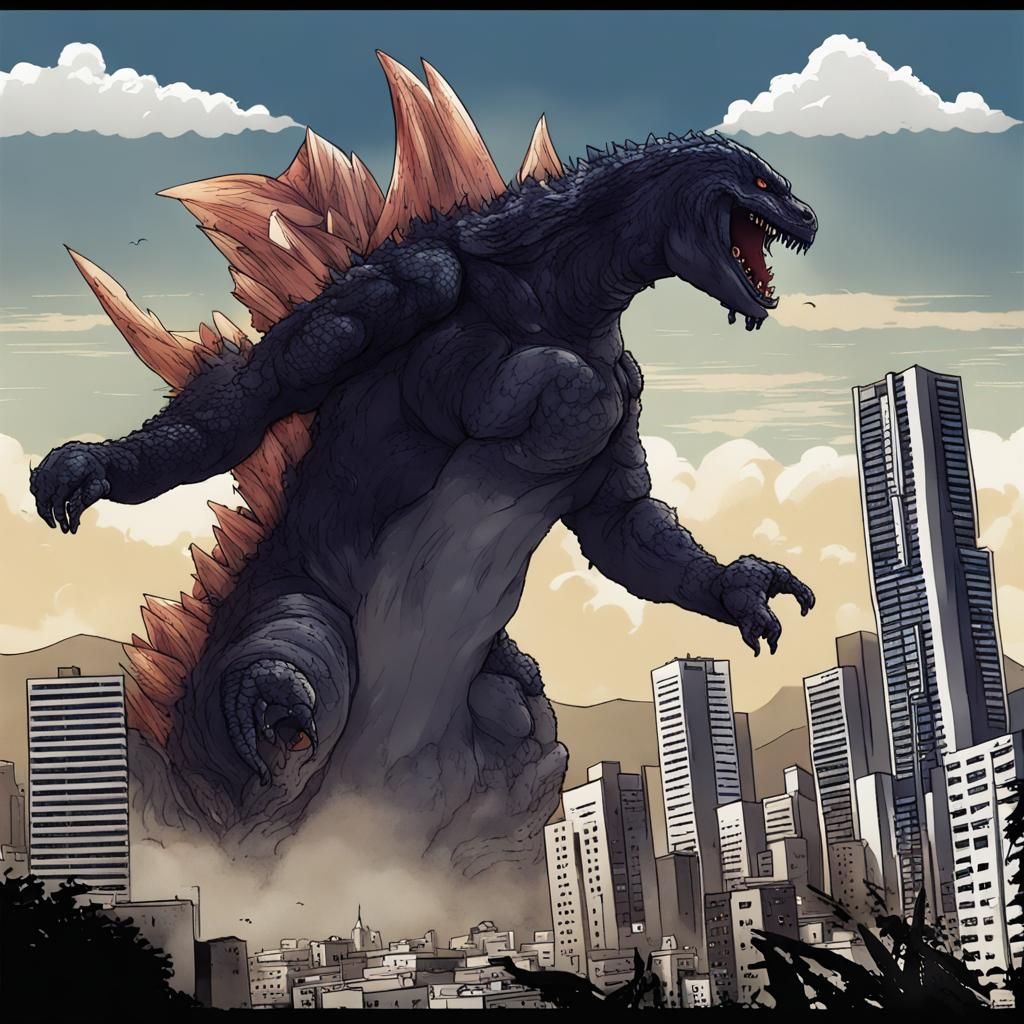 Godzilla attacks Monterrey - AI Generated Artwork - NightCafe Creator