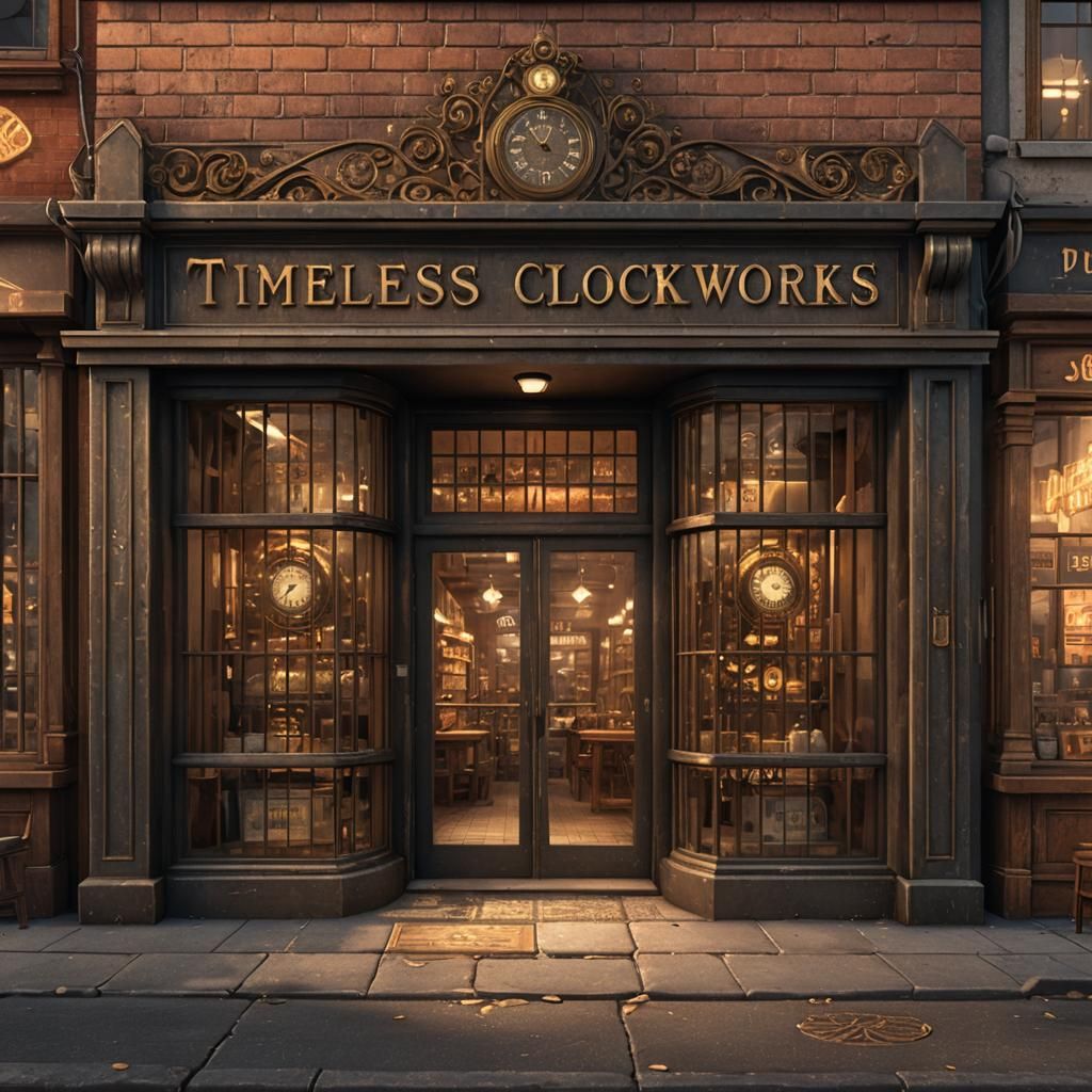 Neighborhood Storefront - Timeless Clockworks  by @PhrozenExodus
