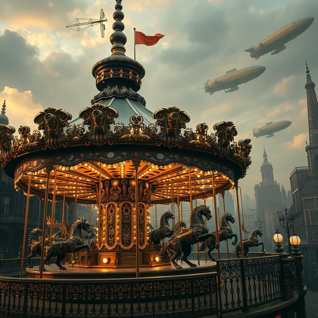 Steampunk inspired Brass Carousel 