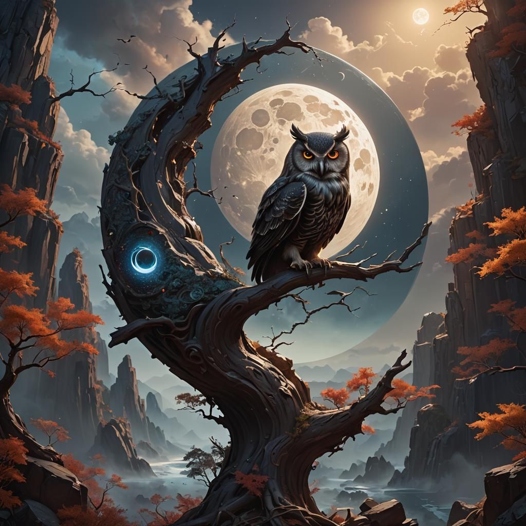 Yin & Yang of the Owl  by @Lizz