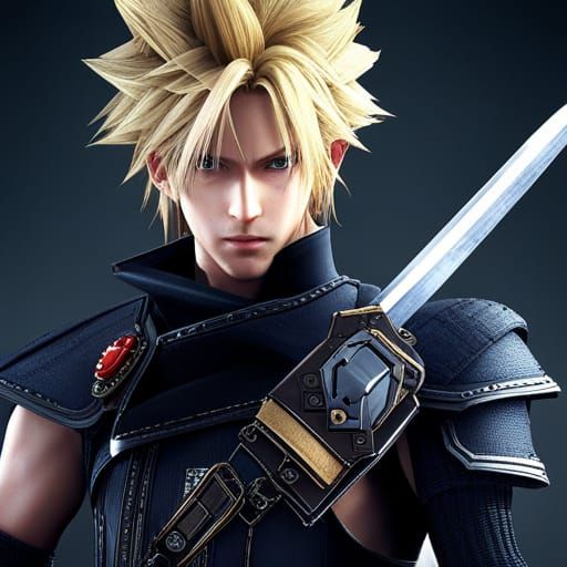 Cloud Strife, Final Fantasy VI - AI Generated Artwork - NightCafe Creator