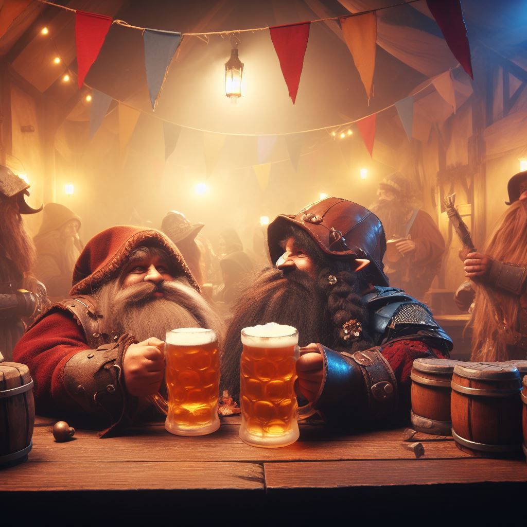 DALL-E3 Dwarves in a bar