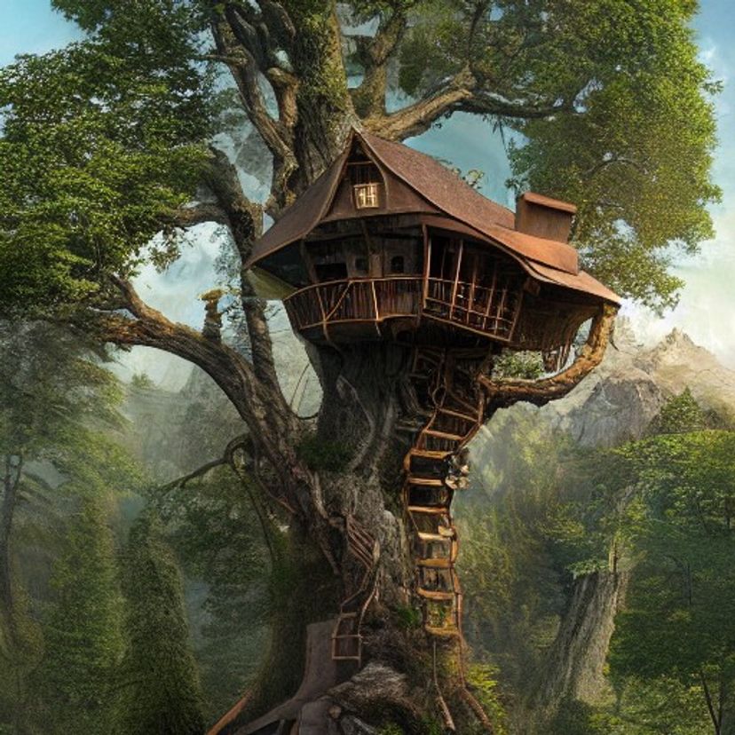 Backyard Treehouse AI Generated Artwork NightCafe Creator