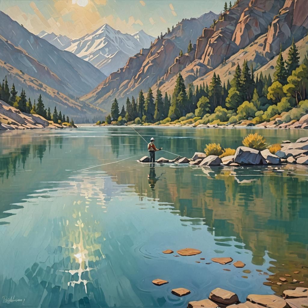 Fishing in the lake north California mountains.  by @Steve Dufour