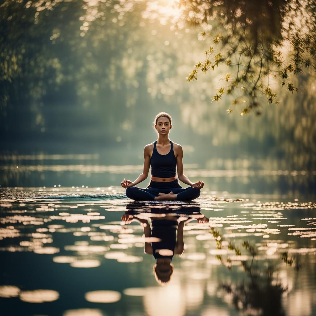 Picture a serene lake or a tranquil pool. A yogi sits in a Lotus Pose, seemingly weightless, as if levitating above the ...