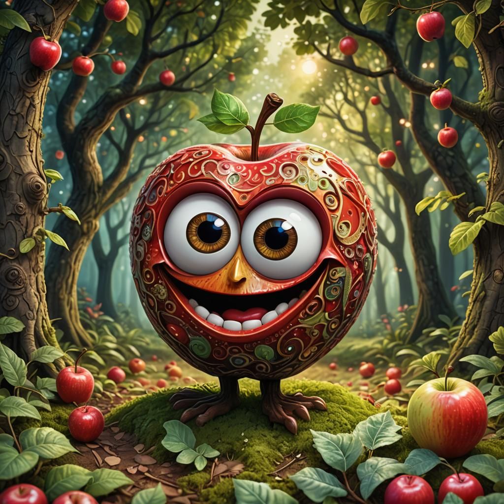 Funny apple   by @Floraaplus