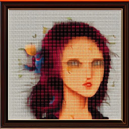 Woman 's head , hyperdetailed intricately detailed deep color VRay